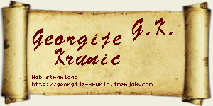 Georgije Krunić vizit kartica